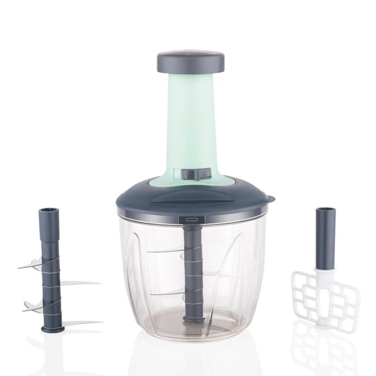 5368 1100 Ml 2 In 1 Push Up Chopper With Blender Affixed With 6 Sharp Blade Vegetable And Fruit Cutter With Easy Push And Chop Button