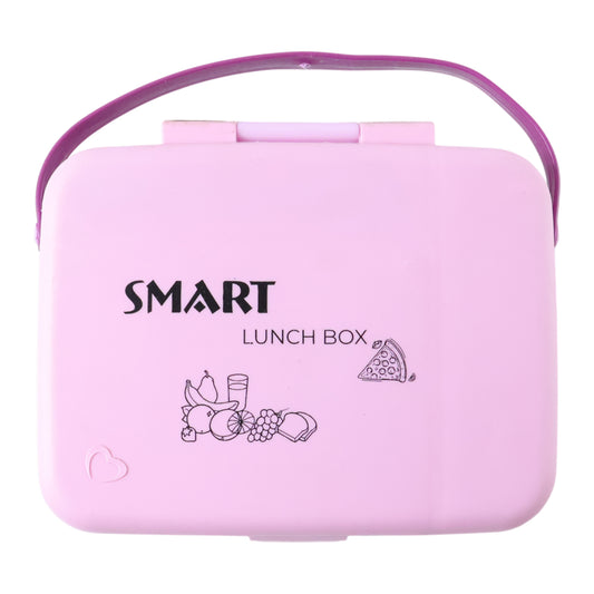Smart Leak Proof Lunch Box With 3 Compartments And Spoon Set (1 Set)