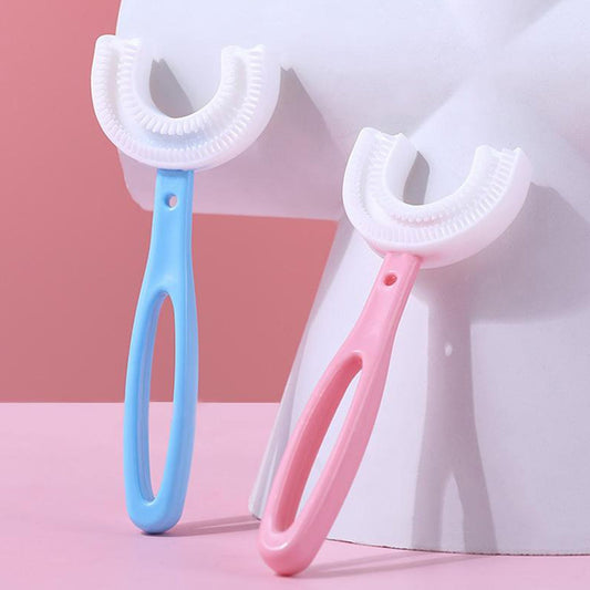 Kids U-shaped Toothbrush Gentle Cleaning For Toddlers Mini Bubbles