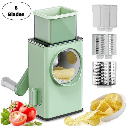 5775 Stainless Steel Vegetable Chopper Veg Chopper And Dicer With 6 Blades Brush Kitchen Multifunctional Mandoline Vegetable Slicer For Veggies Onion Garlic Potatoes Fruits Cookie Oreo Vegetable Cutter Stable Suction Base For Home Kitchen