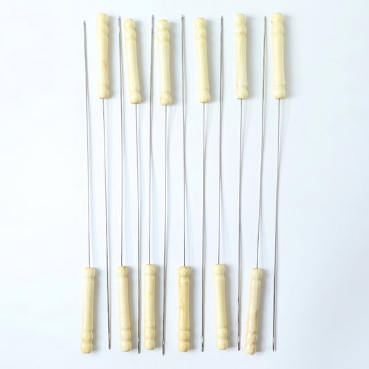 Stainless Steel Bbq Skewers With Wooden Handle (12 Pc)