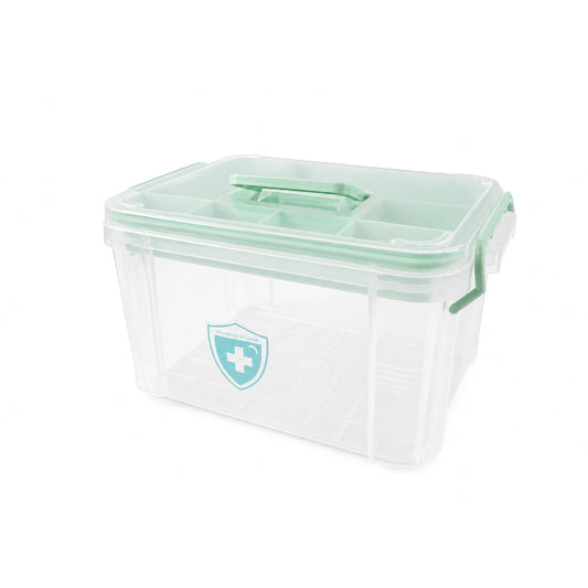 Plastic Medicine Storage Box With Lid For First Aid Tablet Healthcare Organizer (1 Pc)
