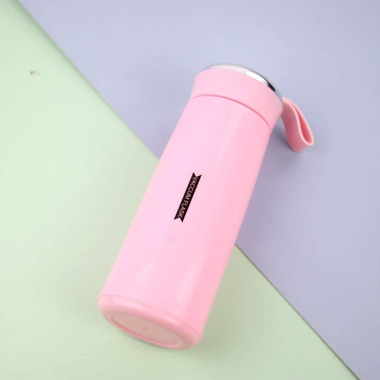 Water Bottle 400ml Leak Proof Glass Water Bottle With Daily Water Intake For Gym And Children Nice Bottle (1 Pc Pink Color)