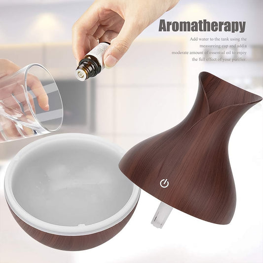Mini Wooden Vase Pot Diffuser Cool Mist Atomization Humidifier (1 Pc 130 Ml)
