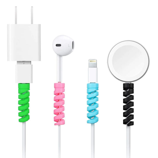 12722 Spiral Charger Cable Protector Data Cable Saver Charging Cords Protective For All Universal Earphone Cable Cover (Pack Of 10)