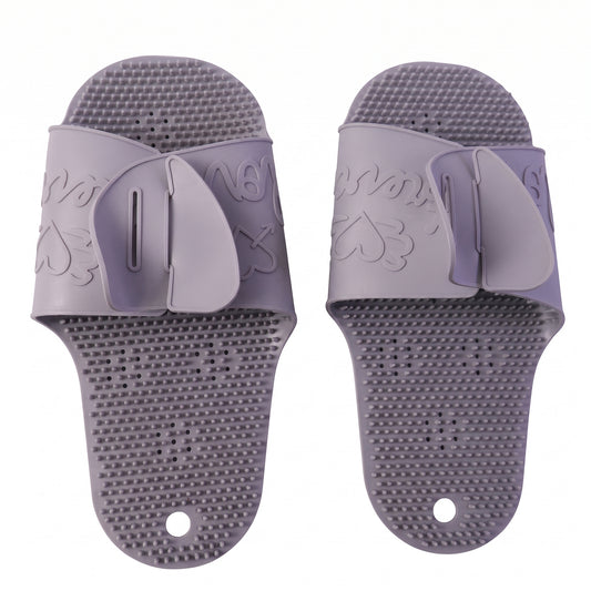 Massage Bath Slippers With Foot Scrubbing Bristles For Daily Bathroom Use (1 Pair)