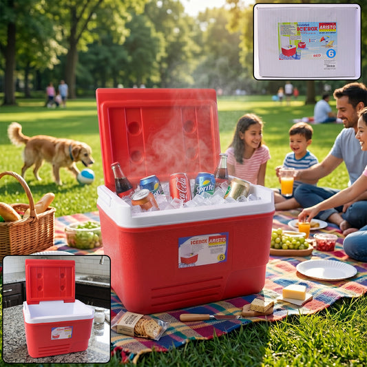 Heavy Duty Insulated Ice Box (1 Pc Red 6ltr)