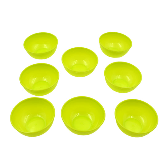 5557 Multipurpose Small Round Plastic Bowl Katori Microwave Safe Reusable Lightweight Bowl Dishwasher Safe Chutney Bowl (8 Pcs Set)