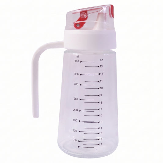 Glass Oil Dispenser Bottle With Auto-flip Cap Side Handle (500 Ml 1 Pc)