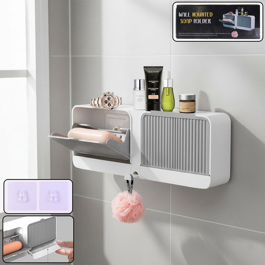 Wall Mounted 4-compartment Bathroom Storage Soap Holder
