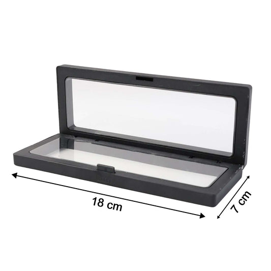 Transparent display box 18x7cm side view India