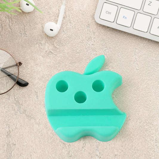 Multi-functional Apple-shaped Plastic Mobile Stand With Pen Holder (3 Pc Mix Color)