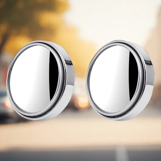 Car Blind-spot Side Mirror Silver Frame - (2 Pc Set)