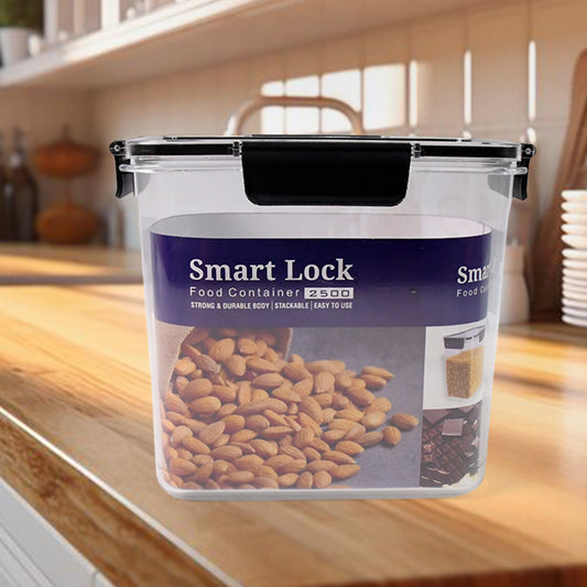Food Storage Container Airtight Plastic Container With Easy Snap Lids (2500ml 1 Pc)