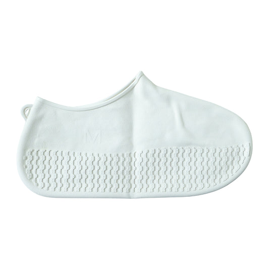 Waterproof Silicone Shoe Cover White Color (1 Pair Medium Size)
