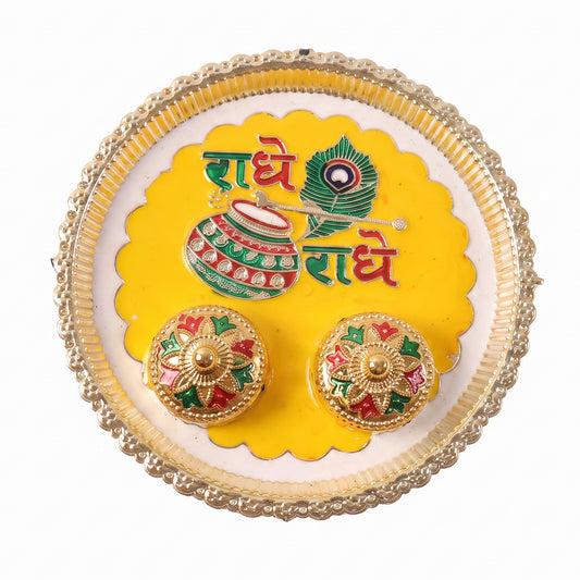 Traditional Kumkum Pooja Thali Set For Puja Rituals And Festivals (1 Pc)