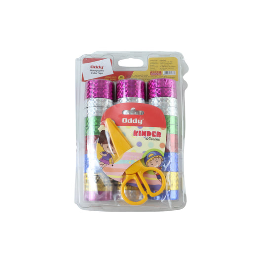 Holographic Decorative Tape Set With Scissors (1 Set 39 Roll)