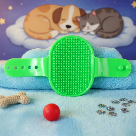 Pet Grooming Bath Brush With Adjustable Hand Strap For Dogs Cats (1 Pc)