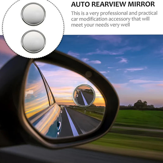 Car Blind-spot Side Mirror Silver Frame - (2 Pc Set)