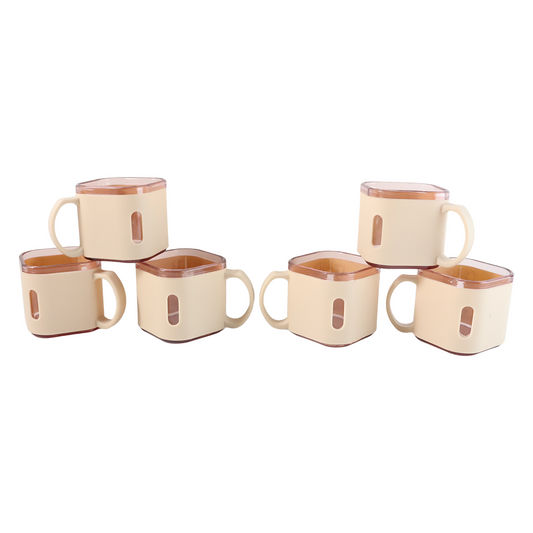 Premium Square Shape Tea Cup Set 6-piece (150 Ml)