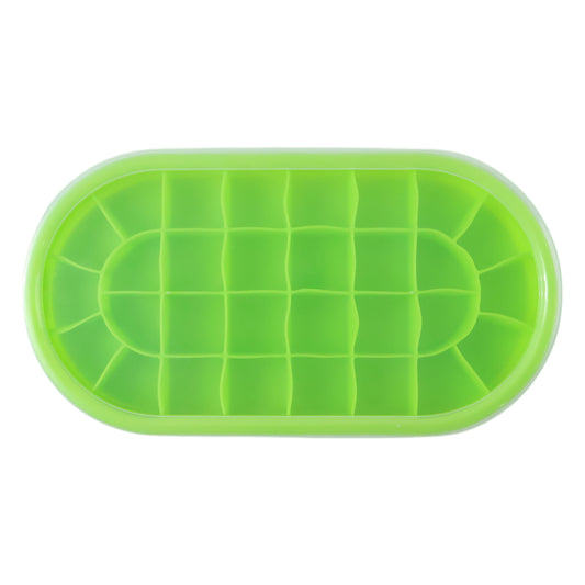 Premium Oval Silicone Ice Cube Tray With Lid (1 Pc)