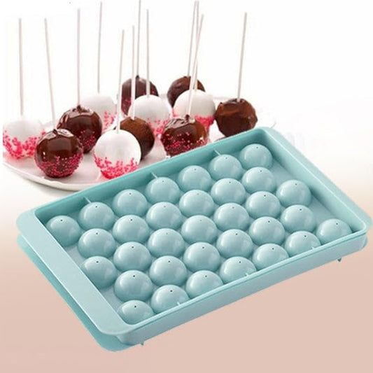 Plastic Round Reusable Ice Cube Ice Ball Mold Lollipop Candy Maker 33 Moulds (16.510 Cm 1 Pc)