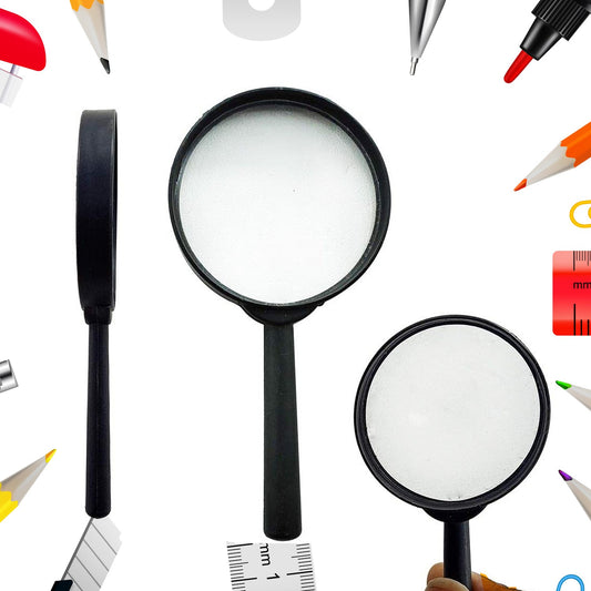 9145 Magnifying Glass Lens - Reading Aid Made Of Glass - Real Glass Magnifying Glass That Can Be Used On Both Sides - Glass Breakage-proof Magnifying Glass Protect Eyes 90mm 60mm (2pc Set)