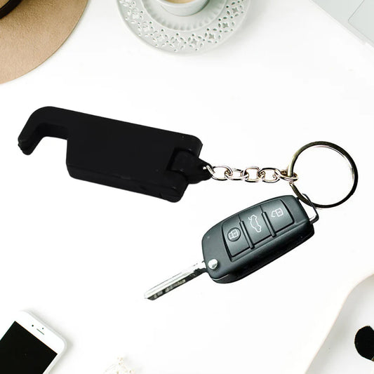 2 In 1 Plastic Keychain With Mobile Stand Phone Holder (5 Pcs Set Multicolor)