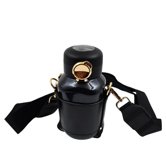 Thermos Steel Bottle Push Button Fashion Cup Temperature Display Bottle (420 Ml)