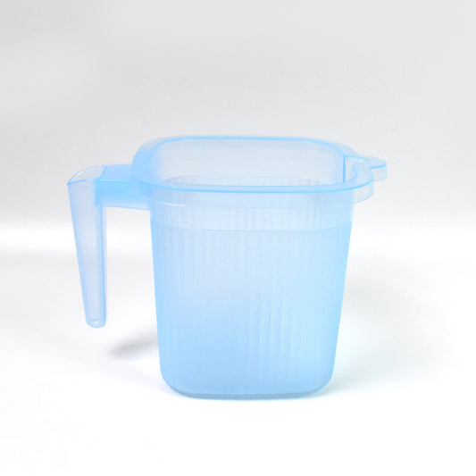 Plastic Square Transparent Bath Water Mug (1 Pc 1000 Ml Mix Color)