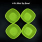 Unbreakable plastic bowls, square design.