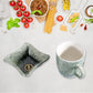  Ceramic Tea Cups Mug Set with Snacks 4 Pcs - scale and size reference