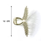 Luxury Leaf Design Pearl Hair Claw Clip for Women (1 Pc / Mix Color)