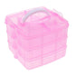 Versatile 18-Grid 3-Layer Transparent Plastic Organizer Box