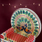 Meenakari Work Laddu Gopal Singhasan  / Sihasan for Pooja Mandir Wooden Krishna Ladoo Bal Gopal Sofa Asan, Home Decorative Premium Look Decorative Singhasan Suitable For Home, Office, Restaurant (2 Pc Set)