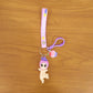 Cute Doll & Cupcake Keychain with Rainbow Strap (1 Pc)