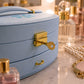 Multi-layer jewellery box compartments detail India