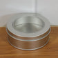 Round Metal Storage Tin Box with Transparent Window Lid (1 Pc, 9.5 x 9.5 Cm)