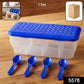 Kitchen Airtight 4-Section Storage Container / Pickle Jar 4 Spoons (1 Pc / Mix Color)