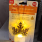 Christmas Decorative LED Gold Metal Leaf Diya Lamp, Diwali (1 Pc)