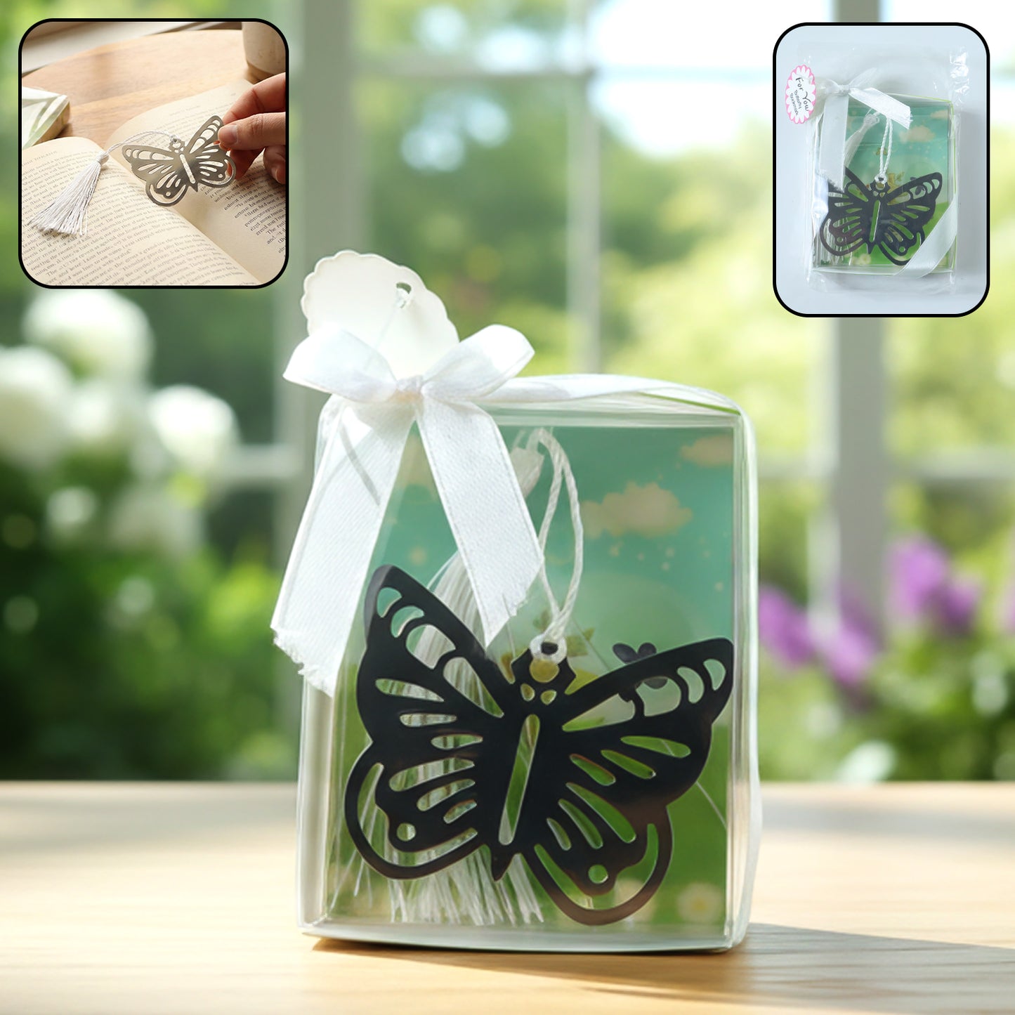 Elegant Butterfly Design Metal Bookmark (1 Pc)