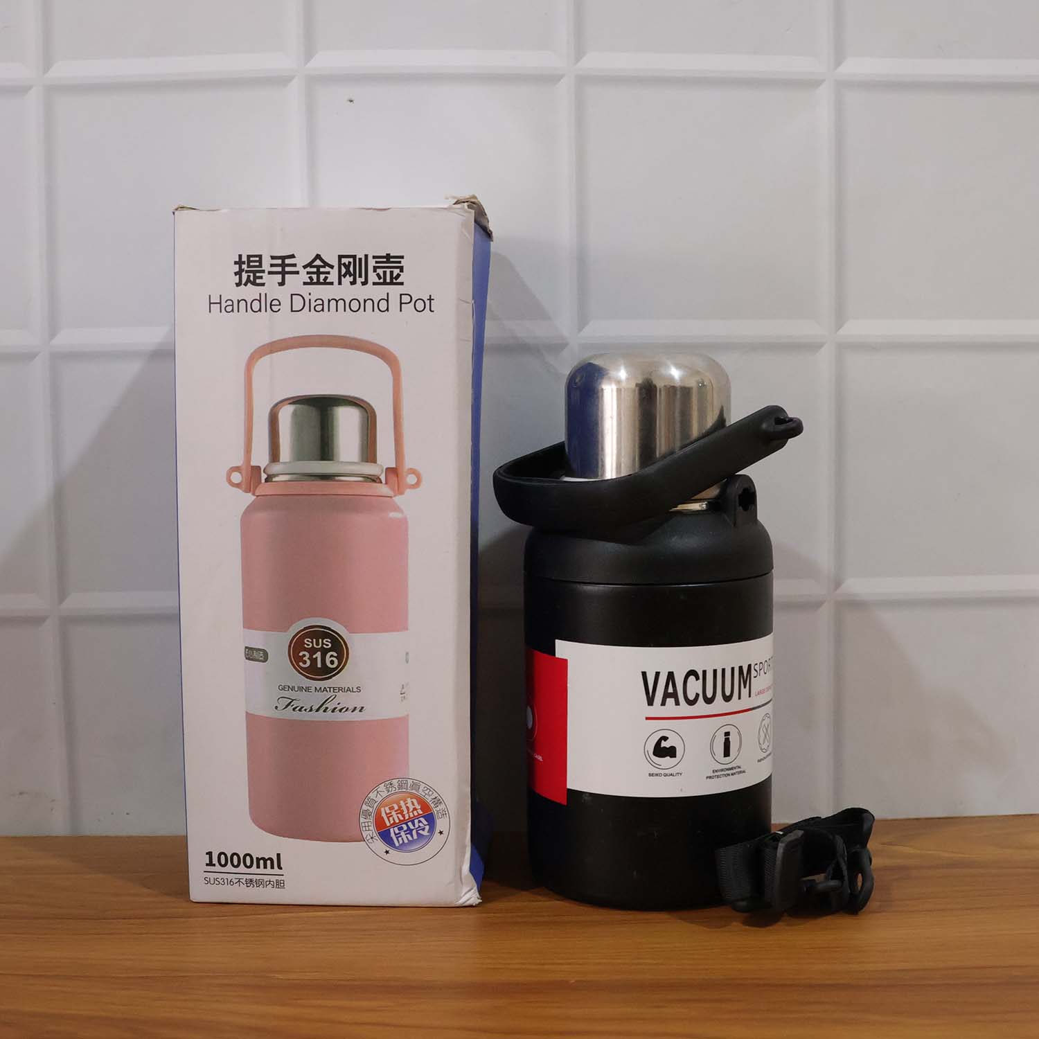 1000 Ml Vacuum Insulated Stainless Steel Flask Bottle