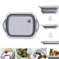 0098b (Brown Box) Foldable Chopping Board Dish Rack Washing Bowl  Draining Basket 3in1 Multi-function