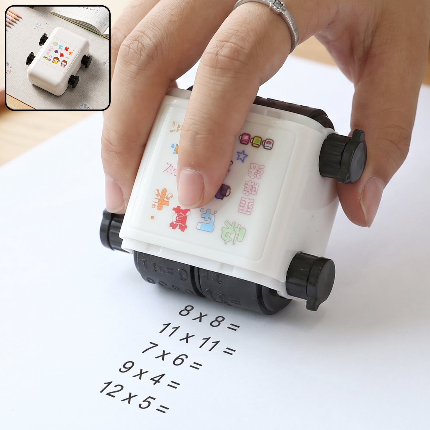 Digital Teaching Roller Stamp For Kids Math Practice And Learning Activity (1 Pc)
