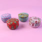 Premium Decorative Mandala Printed Metal Candle Container (4 Pc)