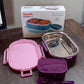 3 in 1 Spicy Bite Stainless Steel Lunch Box With Plastic Small Box & Spoon (1 Set)