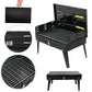 125 Stainless Steel Briefcase Style Barbecue Grill Toaster (Medium Black)
