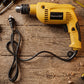 Hannai yellow corded electric drill machine solo top view