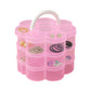 Transparent flower-shaped 3-layer organizer box stacked view India