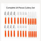 New Stylish 24 Pcs Plastic, Stainless Steel Cutlery Set (Pack of 24)